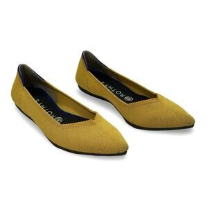 Rothys The Point Flats Womens Size 8.5 Marigold Yellow Knit Pointed Toe